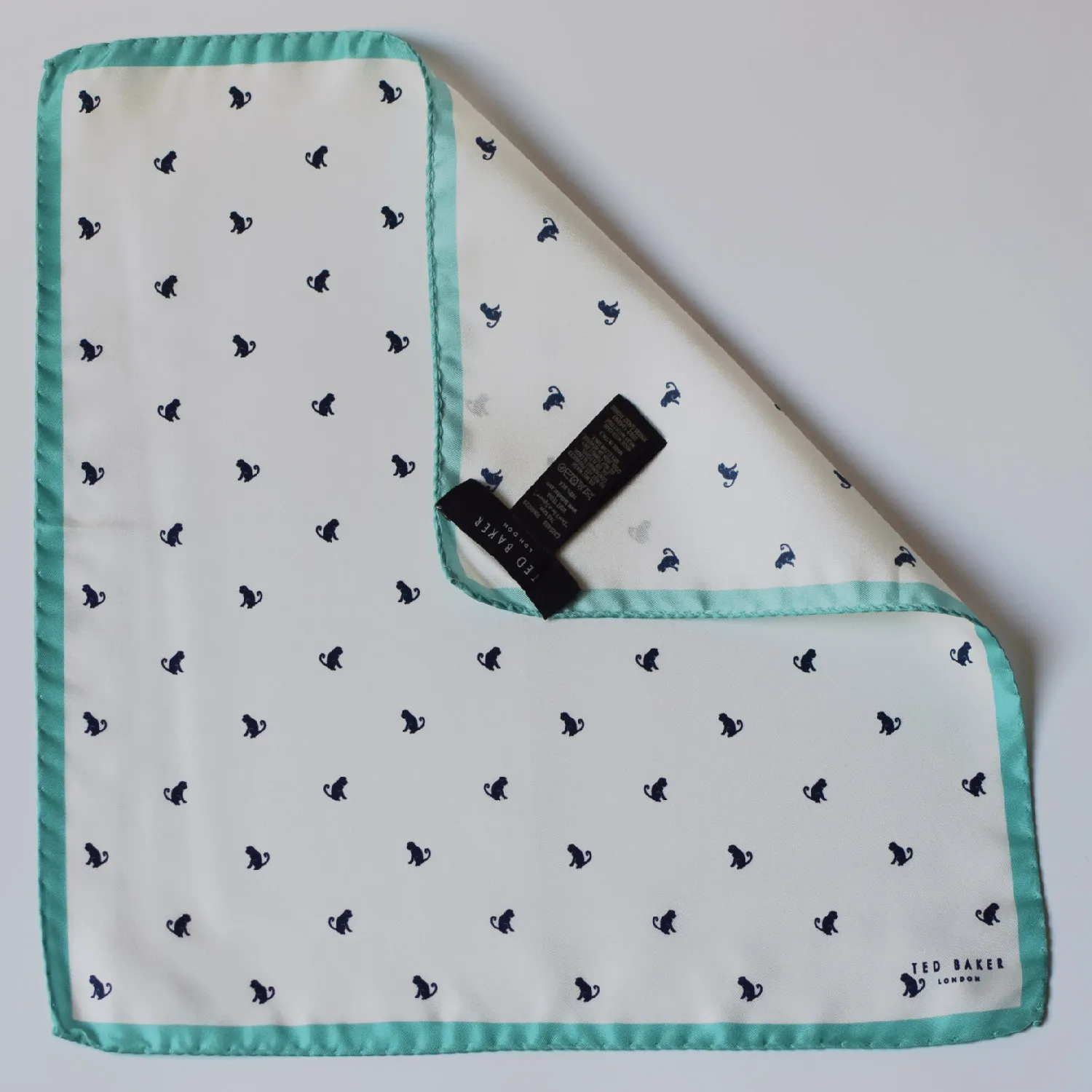 Monkey pocket square ted baker-corner