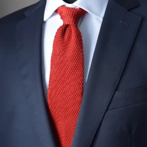 Red silk knit tie