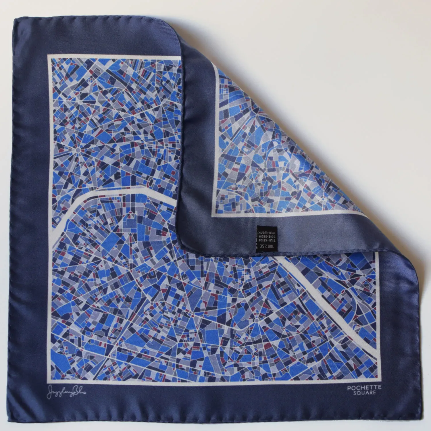 Paris pocket square flat corner
