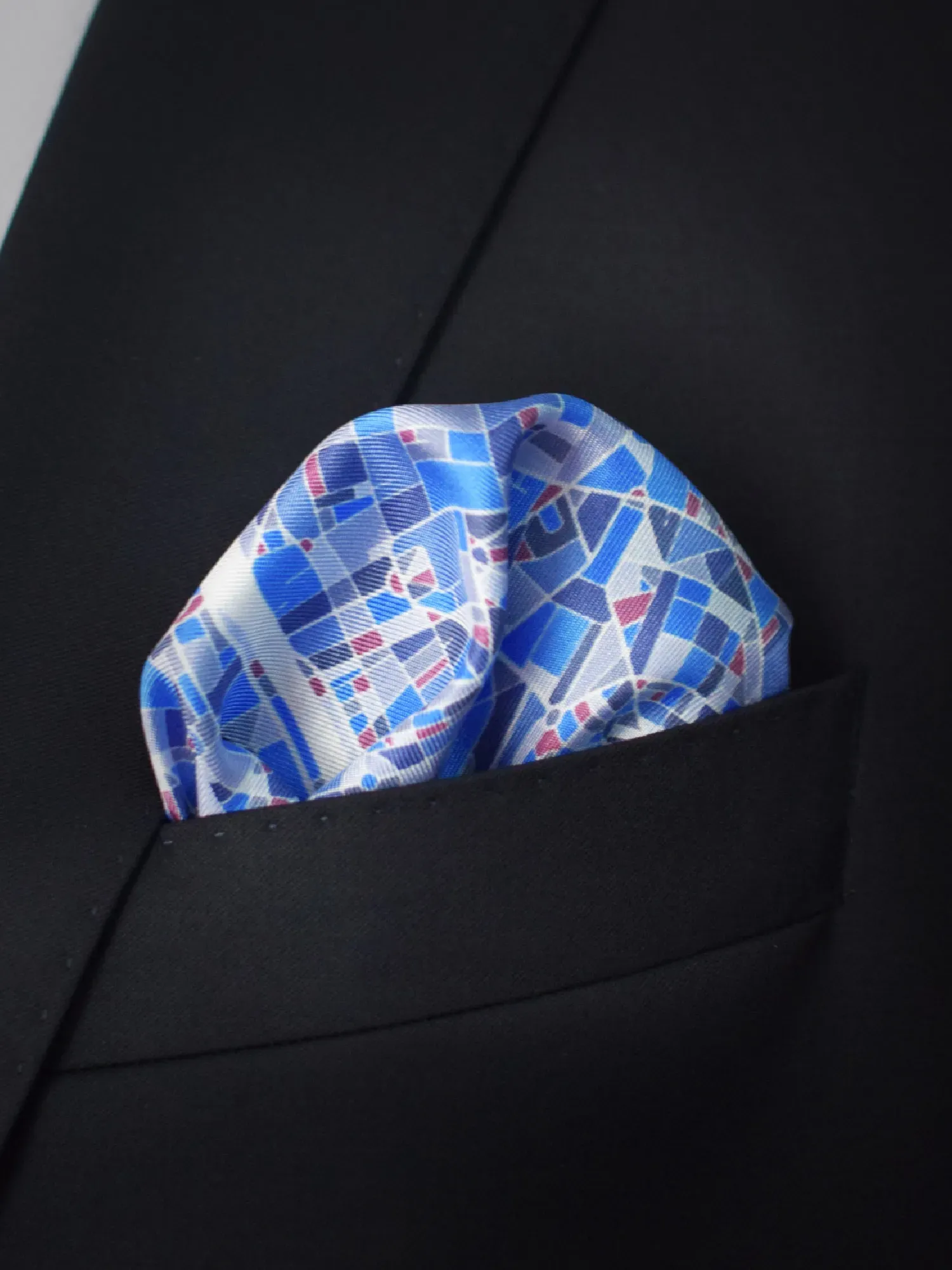 Paris pocket square in breast pocket