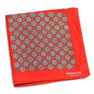 Pochette square pochette rouge à médaillons
