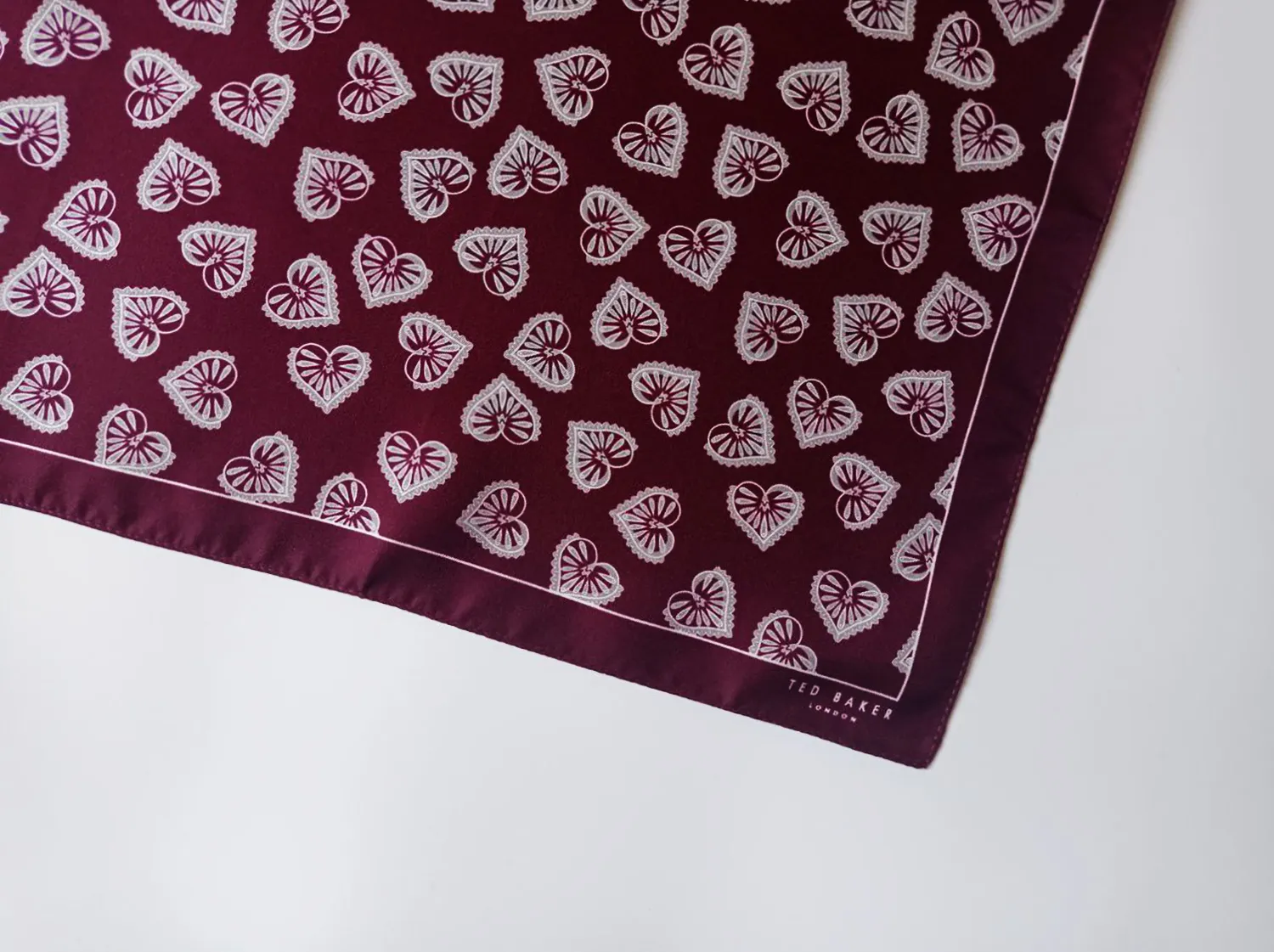 Pocket square heart design ted baker detail