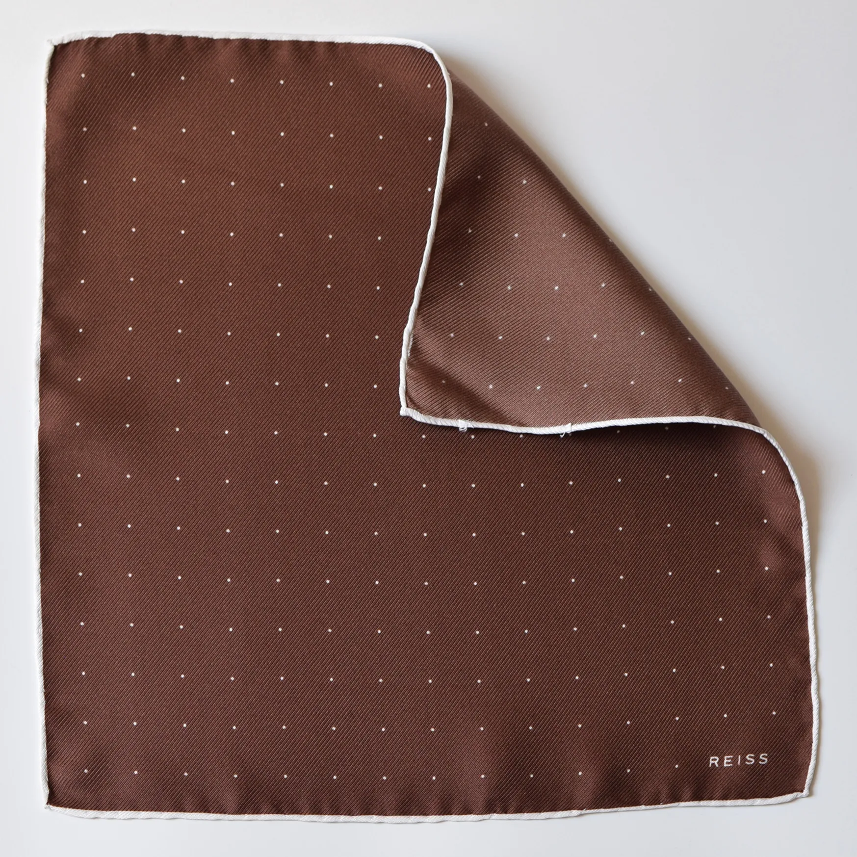Polka dots pocket square Reiss flat corner