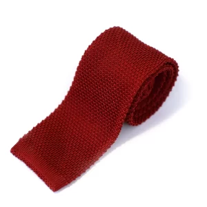Red silk knit tie