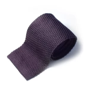 Cravate tricot de soie violette