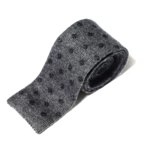 polka dots wool pattern knit tie