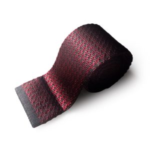 Cravate tricot en soie Bordeaux et Brun