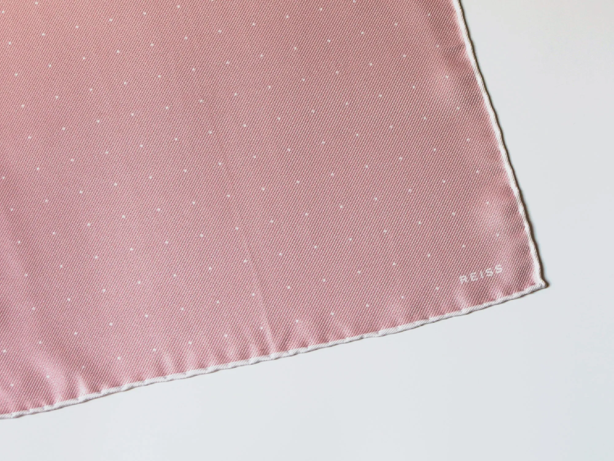 Reiss pink polka dot pocket square detail