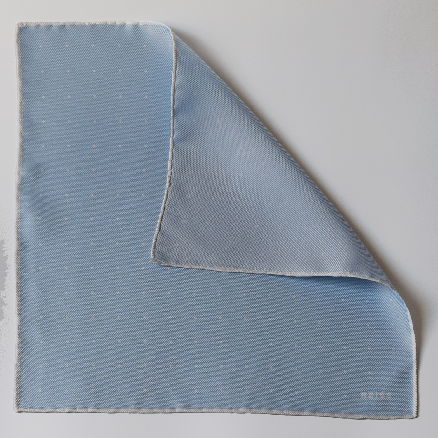 Twill polka dots pocket square Reiss flat corner