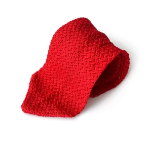 Cravate tricot en soie rouge vif