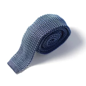 Cravate slim de soie tissée tricot
