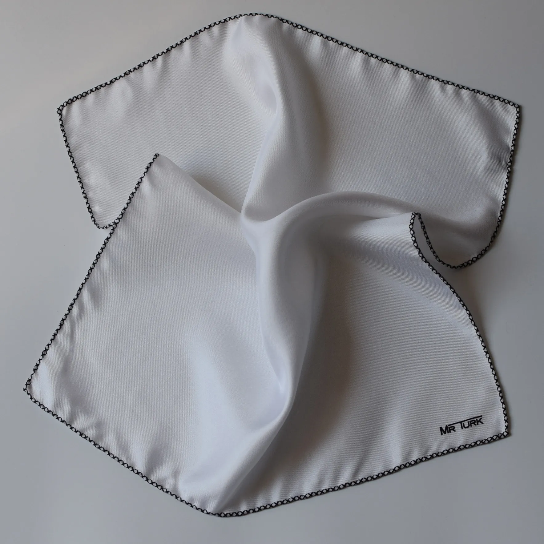 mr turk white silk pocket square