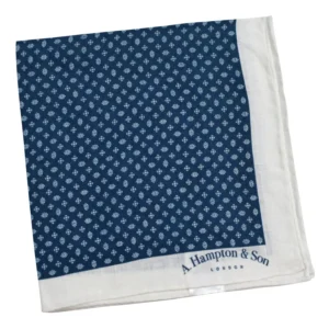 pochette hampton bleue pliee