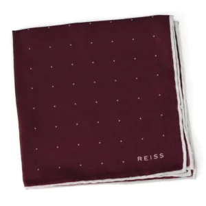 Pochette en twill polka dots Lie de vin Reiss