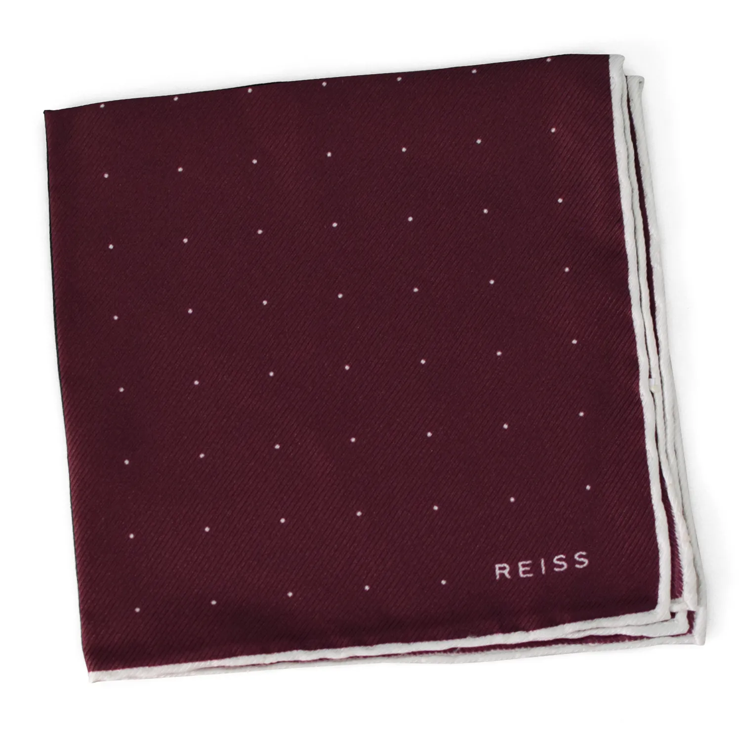 Pochette en twill polka dots Lie de vin Reiss