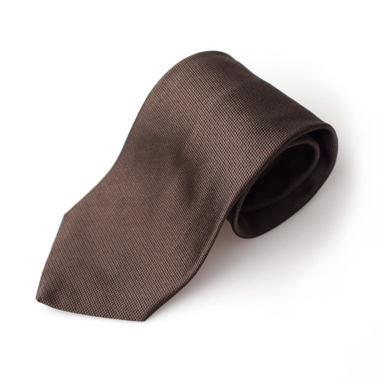 Cravate en grenadine de soie café Andrew's ties