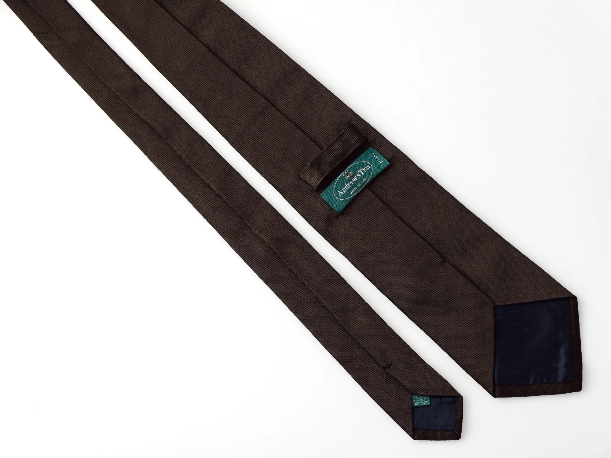 Cravate en grenadine de soie café Andrew's ties – Image 3
