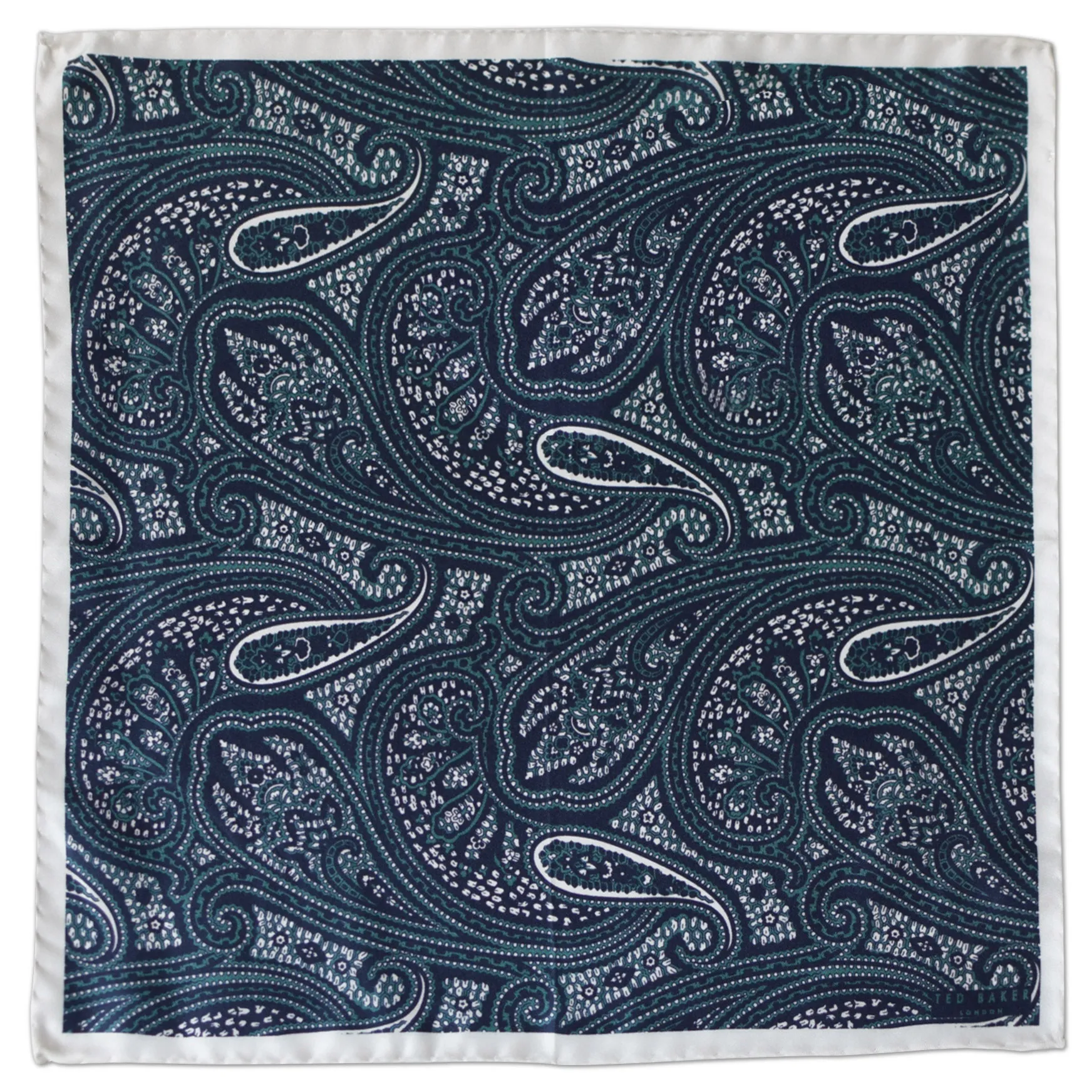 ted baker paisley and white border pocket square