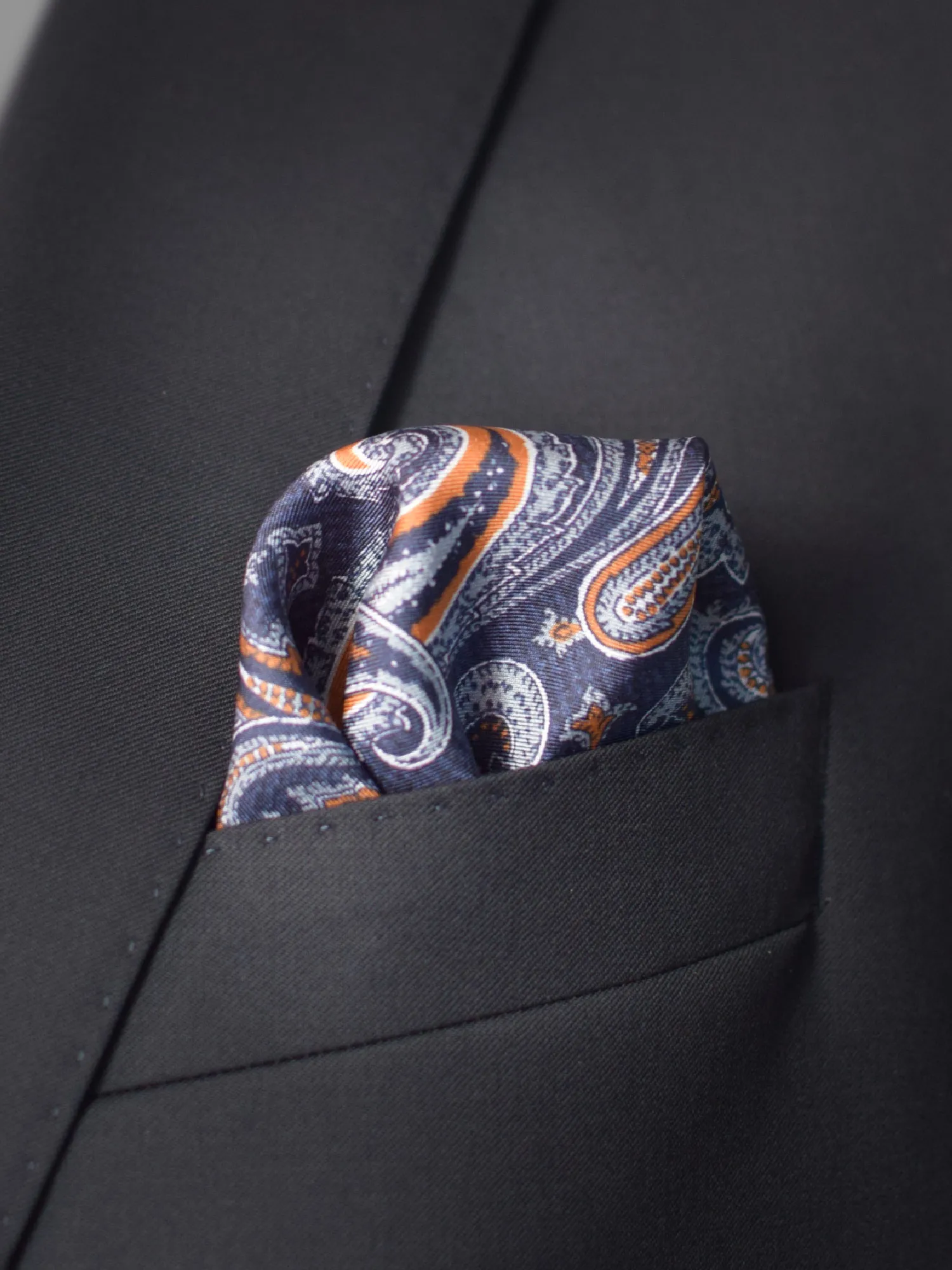 ted baker paisley pocket square in breast pocket