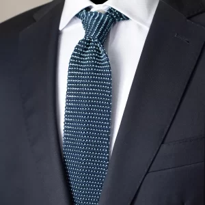 Cravate tricot bleue et turquoise