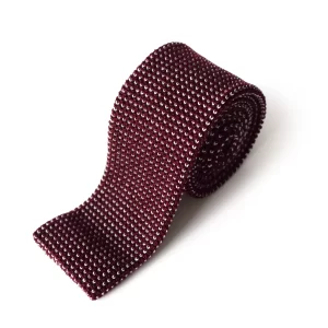 Cravate tricot tissée brune et grise