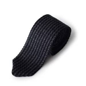 Cravate tricot en laine pied-de-poule