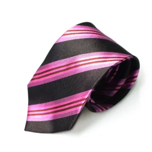 Cravate Club Guy Laroche rose fuschia et noire
