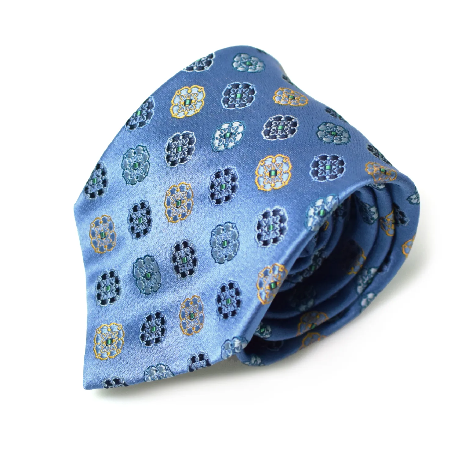 Cravate Club Guy Laroche en soie bleue à motifs