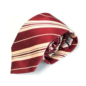 cravate-club-bordeaux-beige-guy-laroche-roulee