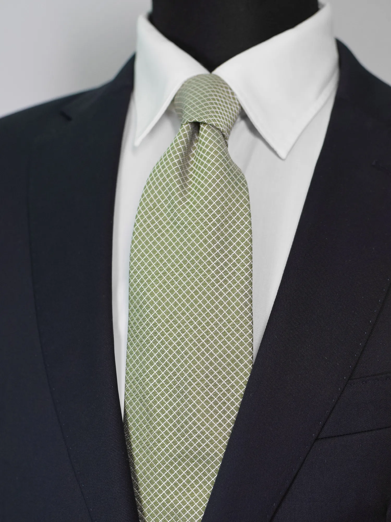 Cravate Club Guy Laroche verte à tissage micro carreaux – Image 2