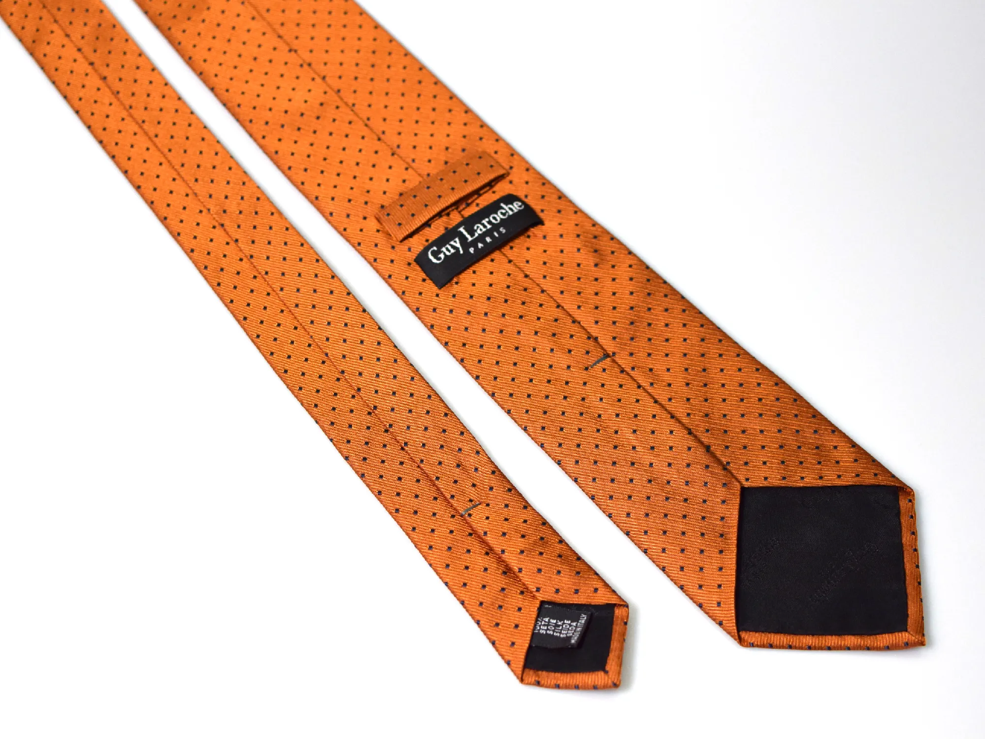 Cravate en soie tissée orangée Guy Laroche – Image 3