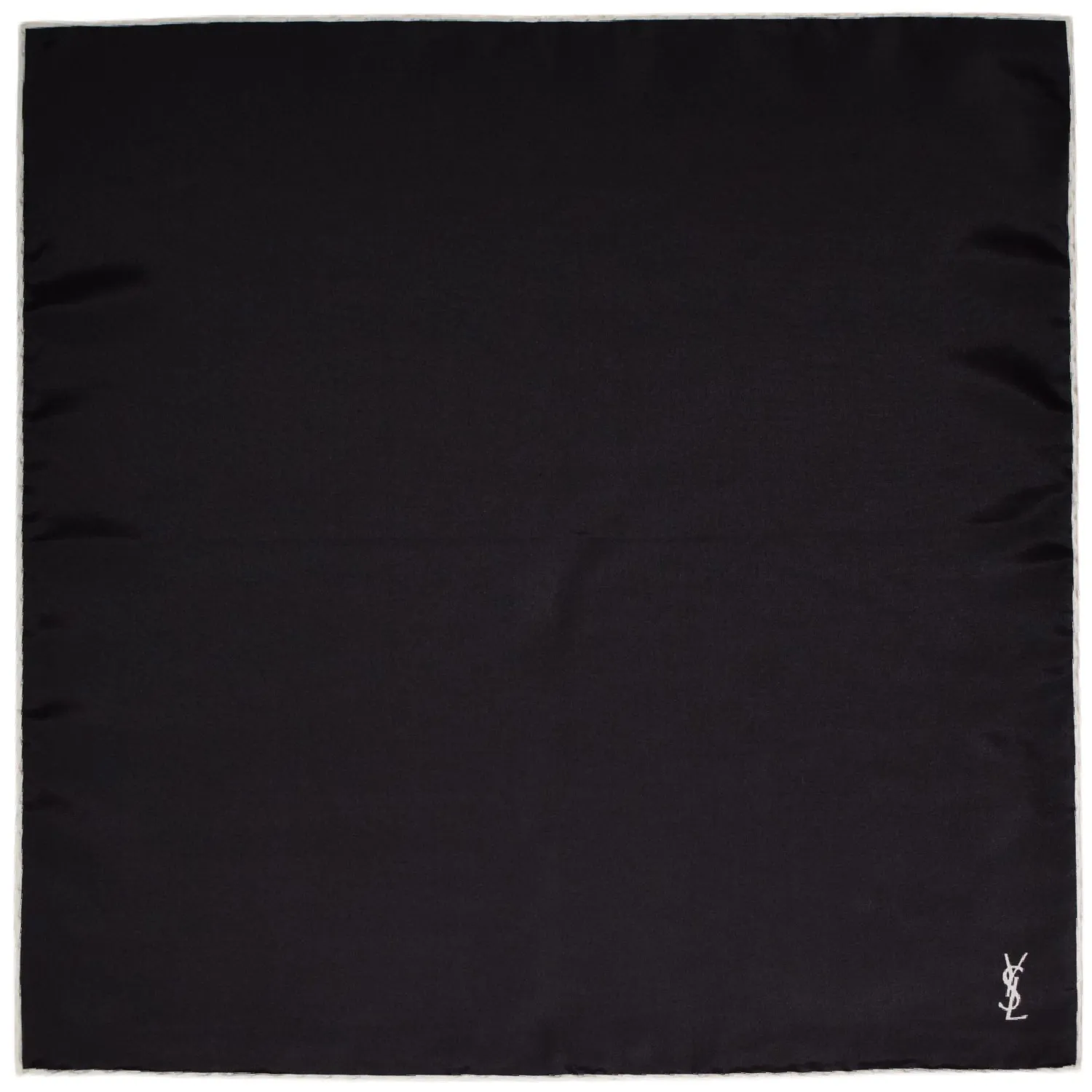 Pochette YSL monogramme noire lisere fin blanc