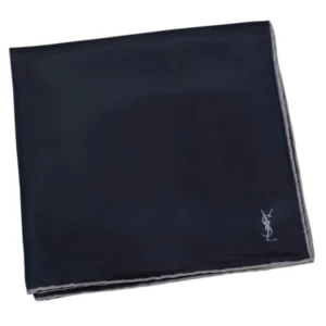 Pochette YSL monogramme noire lisere fin gris-pliee