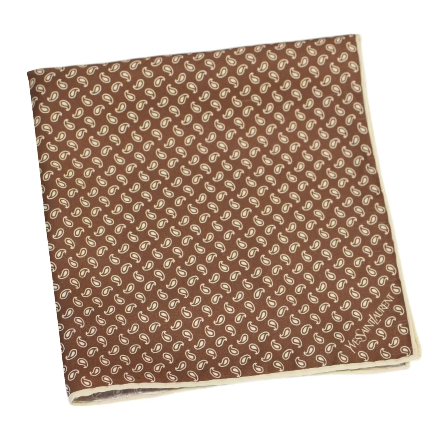 YSL paisley beige marron pliee
