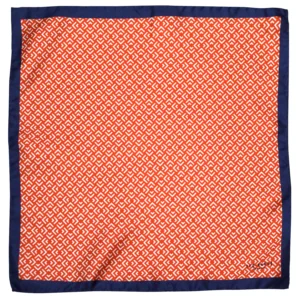 pochette a motifs géométrique orange-a-plat