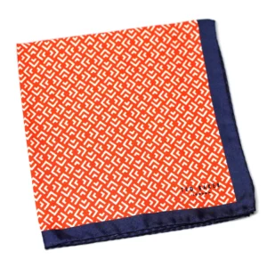 pochette a motifs géométrique orange-pliee