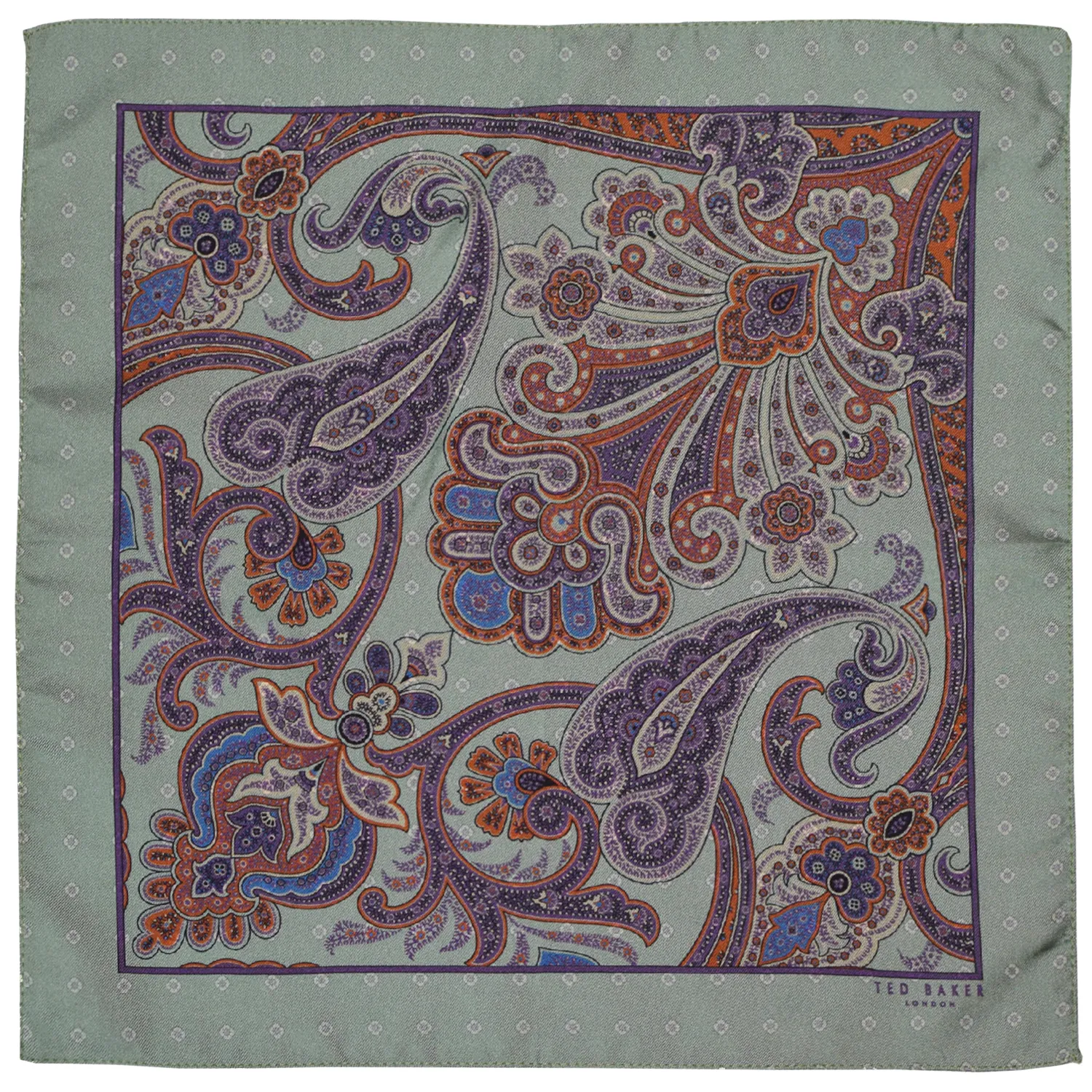 Pochette en soie vert d'eau à motifs paisley Ted Baker – Image 2