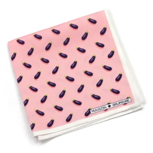 Pochette à motifs d'aubergines Maison Brumaire