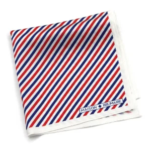 Pochette à rayures bleu blanc rouge Maison Brumaire