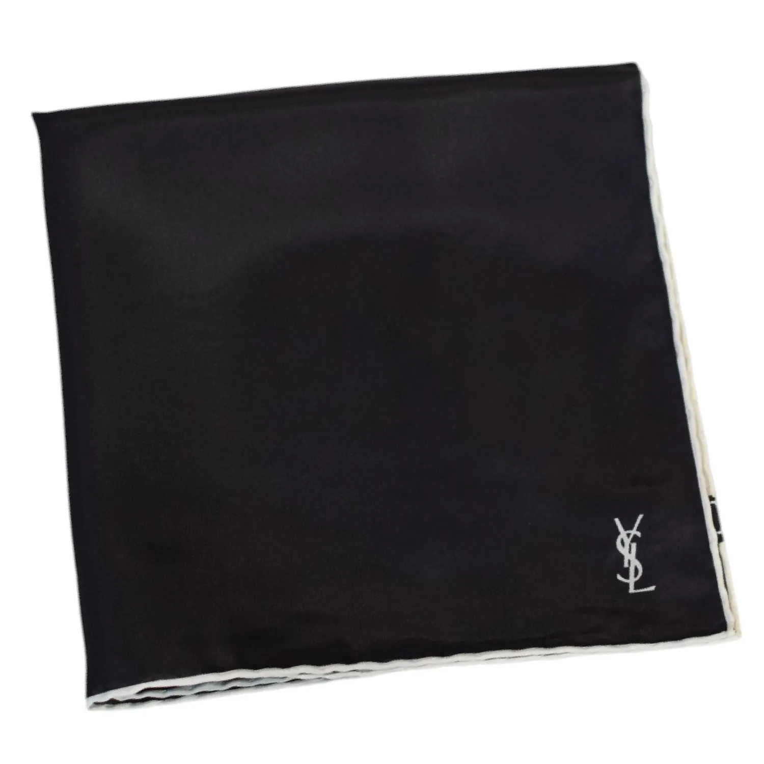 pochette noire liseré blanc ysl pliee