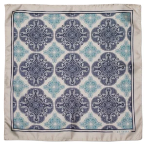 pochette-paisley bleu vert ted baker a plat