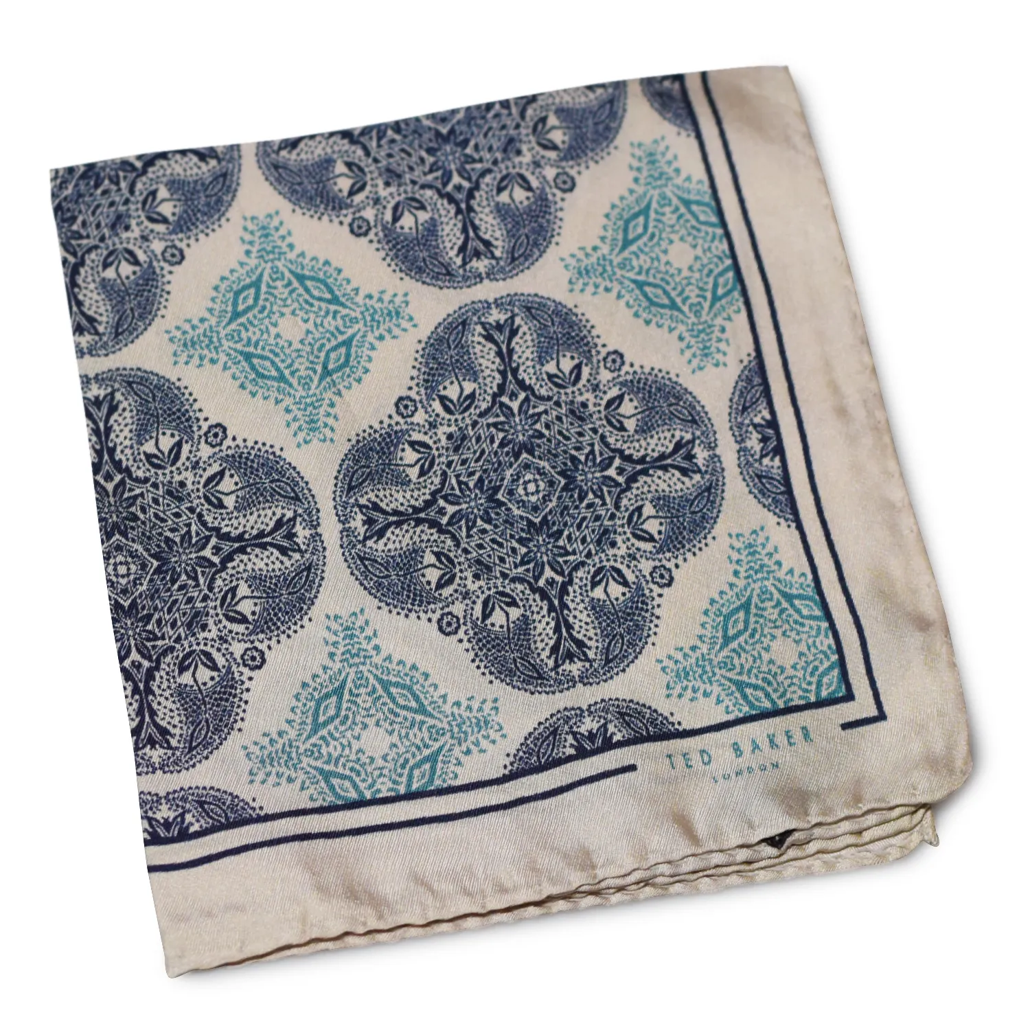 pochette-paisley bleu vert ted baker pliee