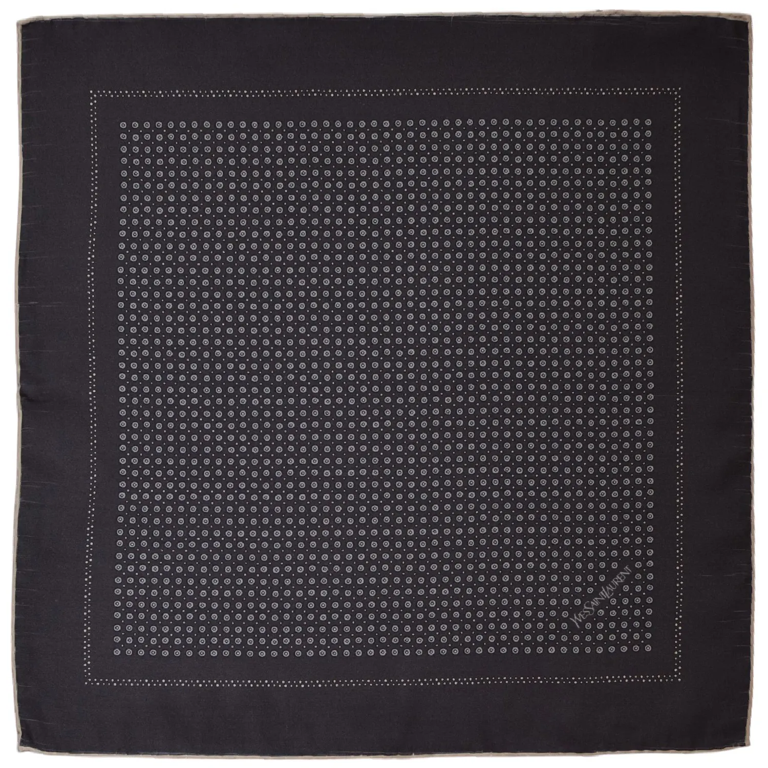 pochette ronds graphiques gris fonce ysl