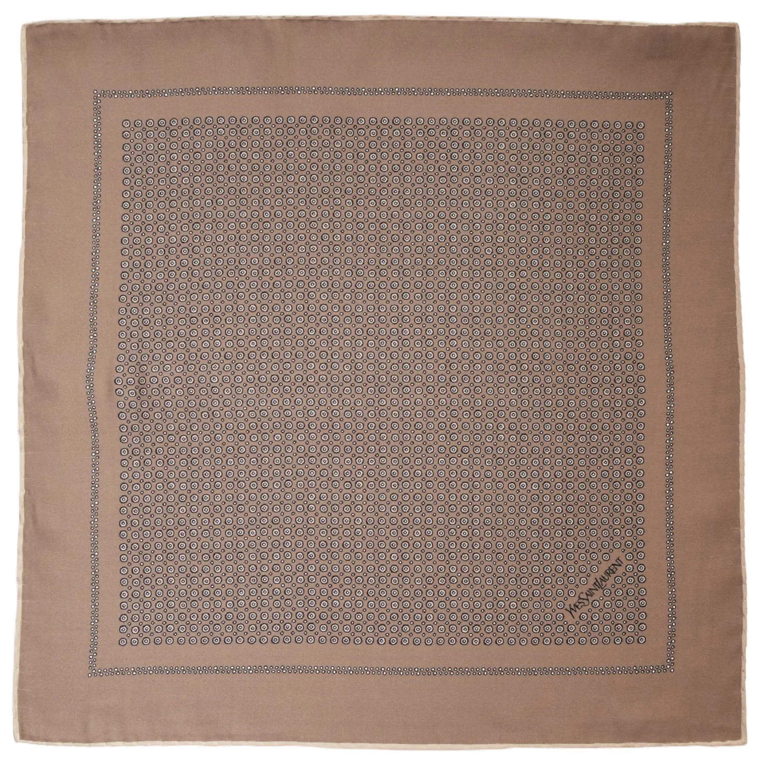 pochette ronds graphiques taupe ysl-a-plat