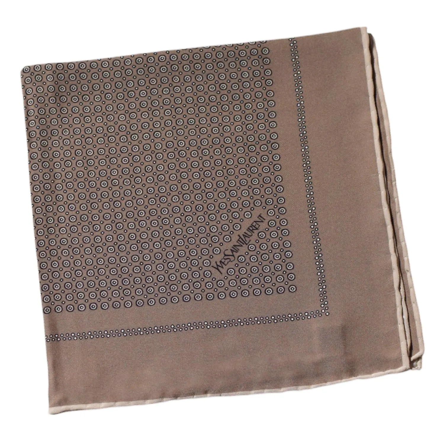 pochette ronds graphiques taupe ysl-pliee