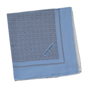Grande pochette en mousseline de soie bleue ciel à pois YSL