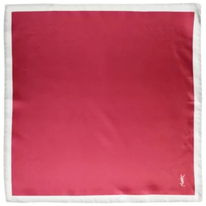 pochette rouge a bord blanc ysl