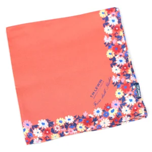 pochette soie florale charles thyrwitt rouge-pliee