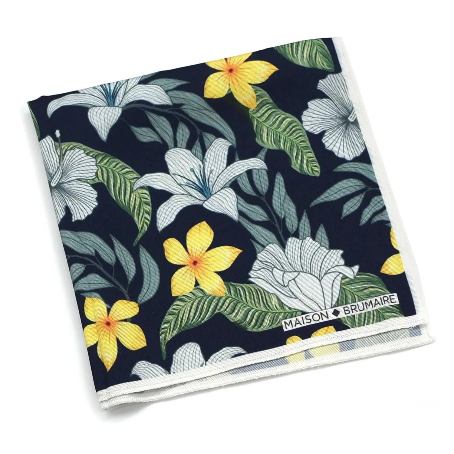 Pochette à motifs de fleurs exotiques Maison Brumaire