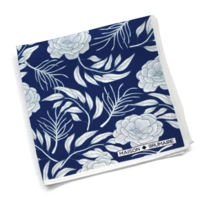 Pochette à motifs floraux indigo indigo Maison Brumaire